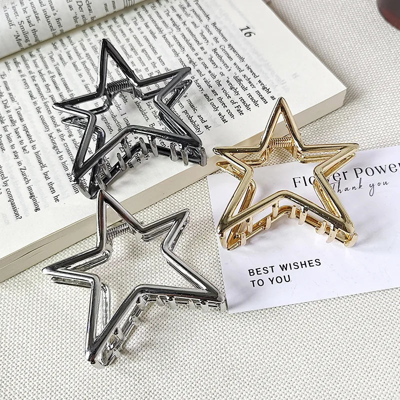Hollow Star Hair Claws Sweet Cool Charm Trend Hair Clips for Women Girls Y2k Hair Accessories Stylish Hairpins for Gifts