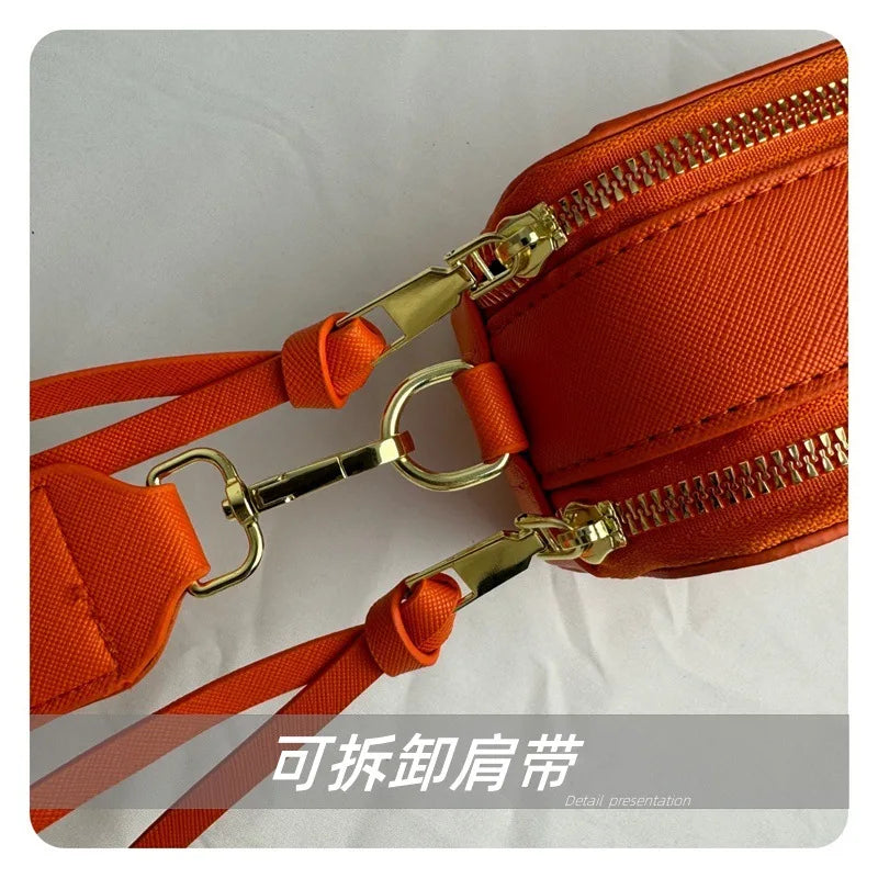 2024 Spring/Summer New Fashion Camera Bag with Wide Shoulder Strap, Lettering, Small Square Bag, Crossbody Bag
