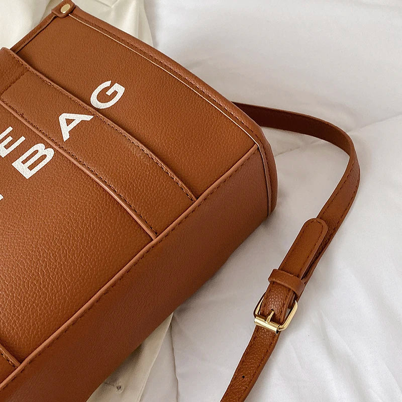 The Tote Bag For Women Crossbody Female Handbag New Solid Words Lette Leisure Large Bag,Luxury Fashion Bag,designer Bag for PU