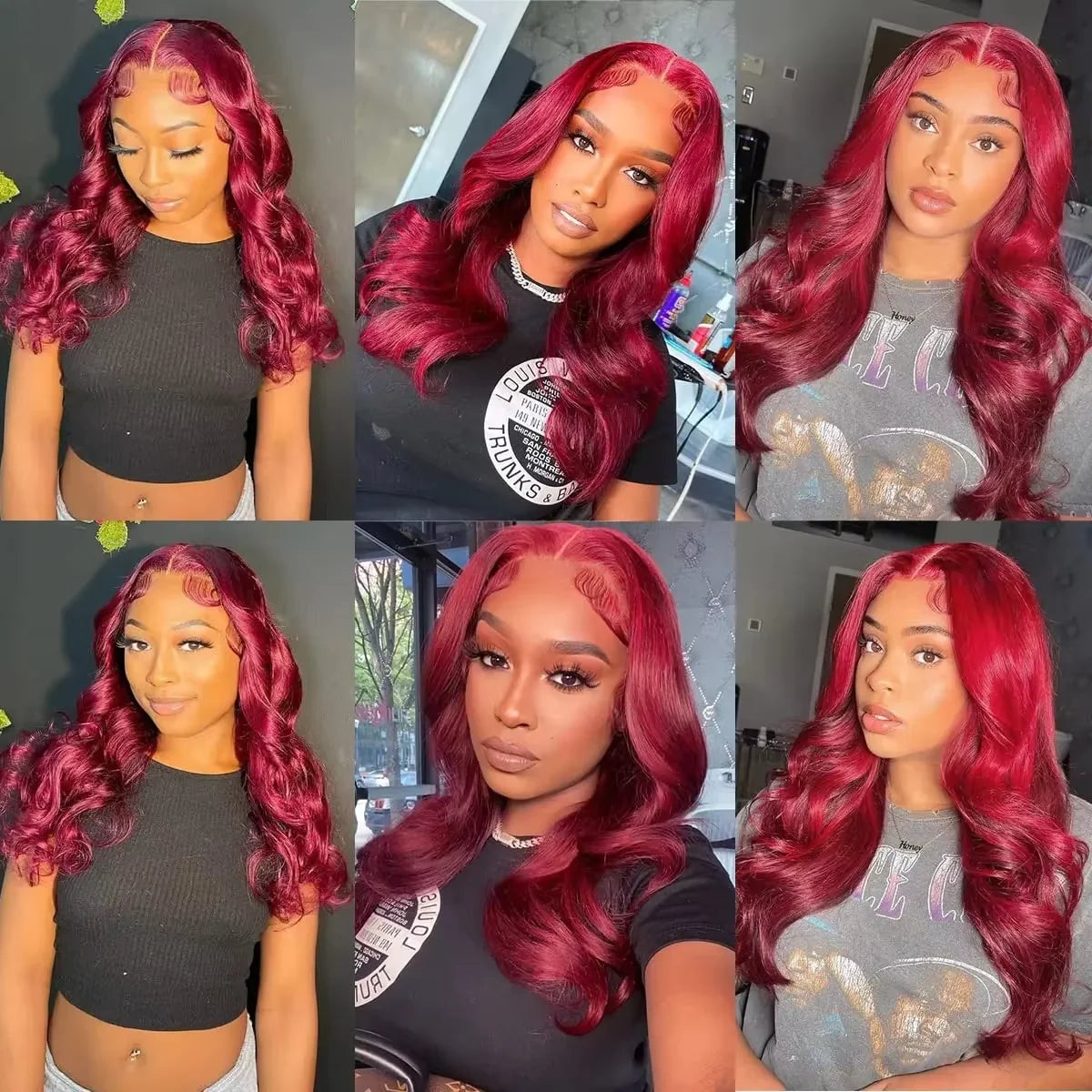 250%Density Body Wave 99j Burgundy Red Wig Human Hair 13x4 13x6 HD Lace Frontal Wig Human Hair Pre Plucked 100% Real Human Hair