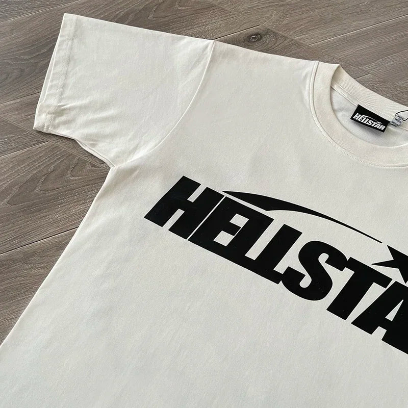 HS Gel Sport Logo Cotton wash short sleeve T-shirt European and American fashion