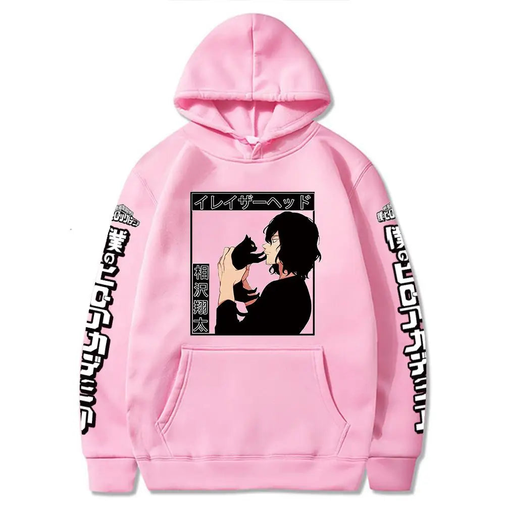Anime My Hero Academia Aizawa Shouta Graphic Printed Hooded Men Women Long Sleeve Hooides Manga Harajuku Sweatshirt Pullover