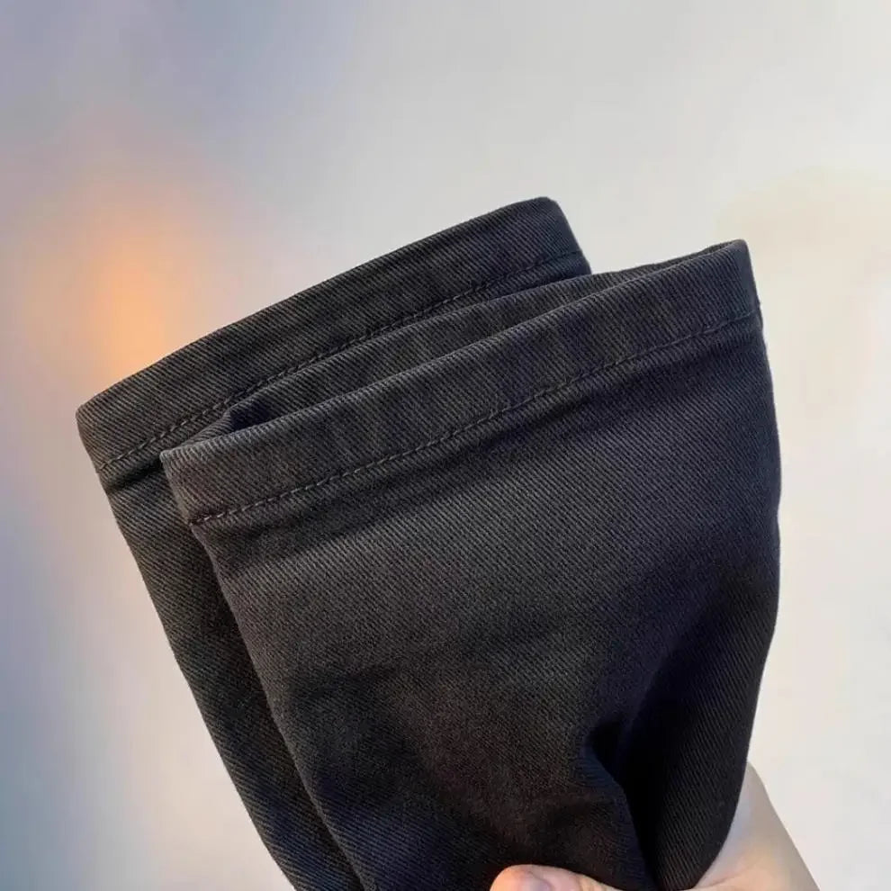 Spring Autumn Men's Elastic Slim Fit Casual Jeans Trendy Loose High End Brand Fashionable Long Trousers Popular Style