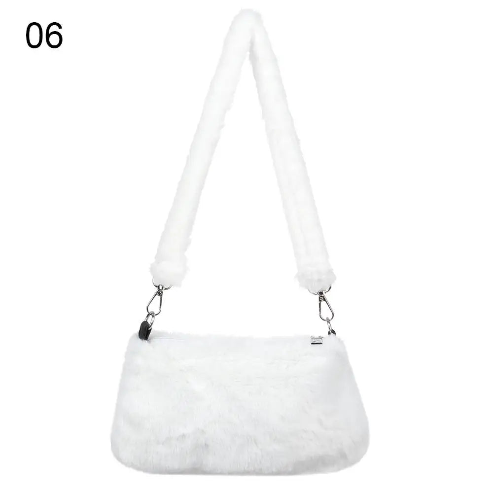 New Women's Casual Shoulder Bag Animal Print Leopard Plush Lady Shoulder Underarm Bag Female Messenger Bag Crossbody Bags