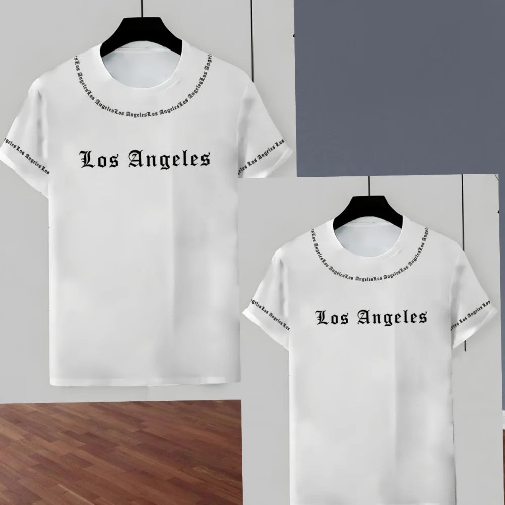 2025 Los Angeles Printed Men's Suit 2 Pieces Set Casual Suit SportswearFitness Set  Men's Oversized Clothes