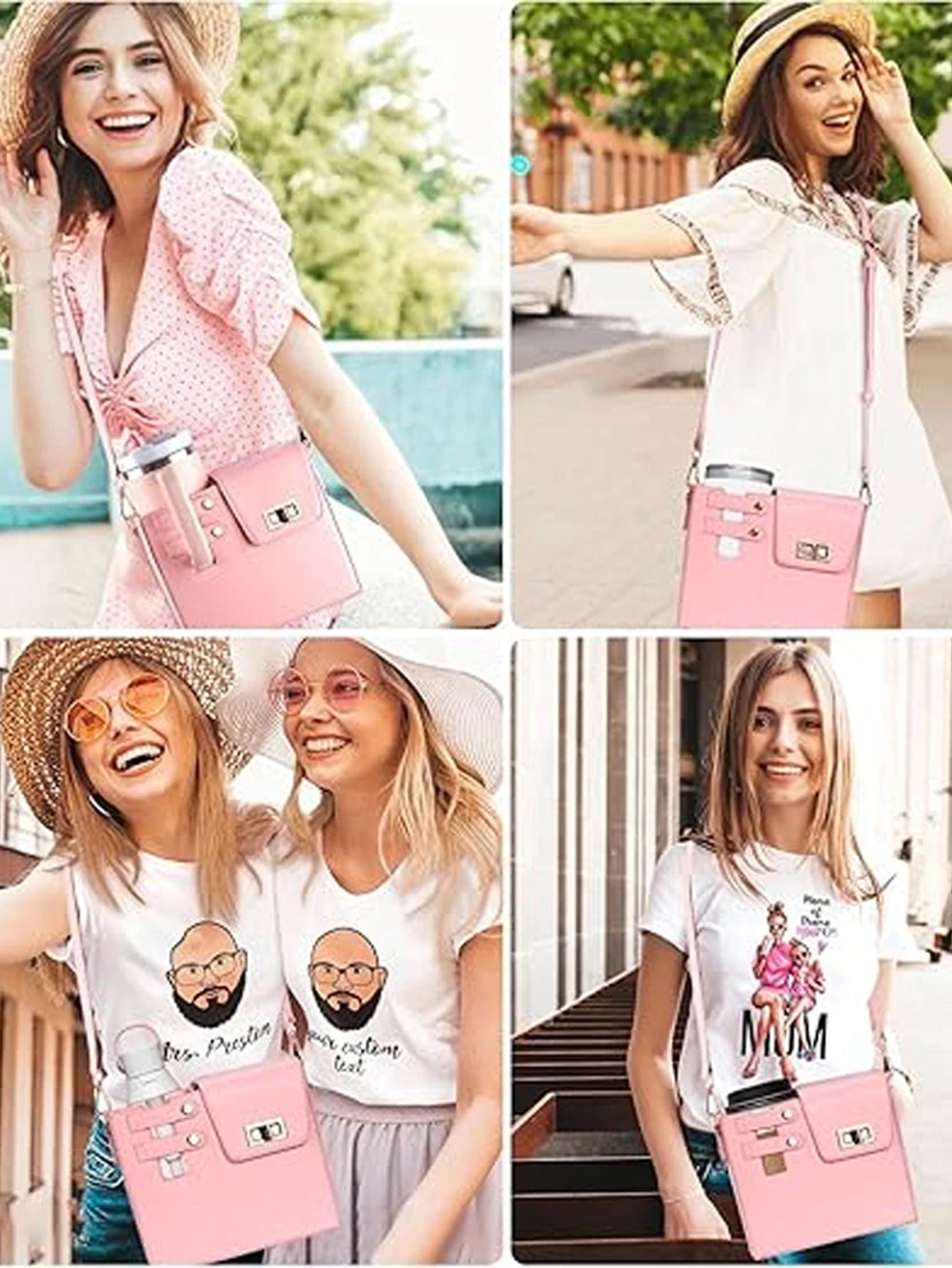 Outdoor portable crossbody water cup protection multifunctional universal water bottle storage bag single shoulder solid color