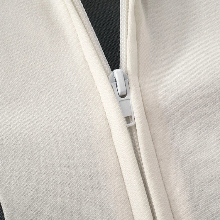 STYLISH LADY Contrast Color Sporty 2 Piece Set Women Long Sleeve Zipper Crop Top and Drawstring Short Suits 2025 Workout Outfits