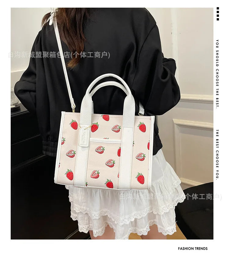 2025 New! Large Capacity Tote Bag - Simple Stylish, Cute Korean Style, Trendy Printed