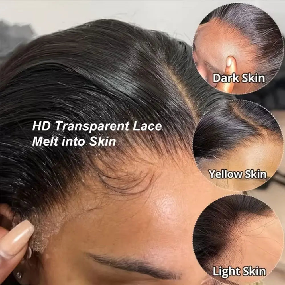 16-42 Inches 5x5 Lace Closure Wigs Bone Straight Wig 13x4 13x6 Transparent Lace Frontal WigBrazilian Human Hair Wear And Go Ready To Wear PrePlucked Natural Hairline
