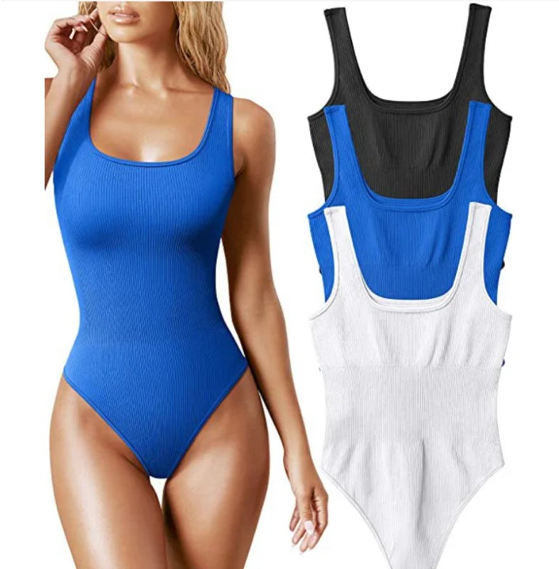 summer solid sexy bodycon women bodysuits female Knit slim casual bodysuit chic lady club short playsuits femme