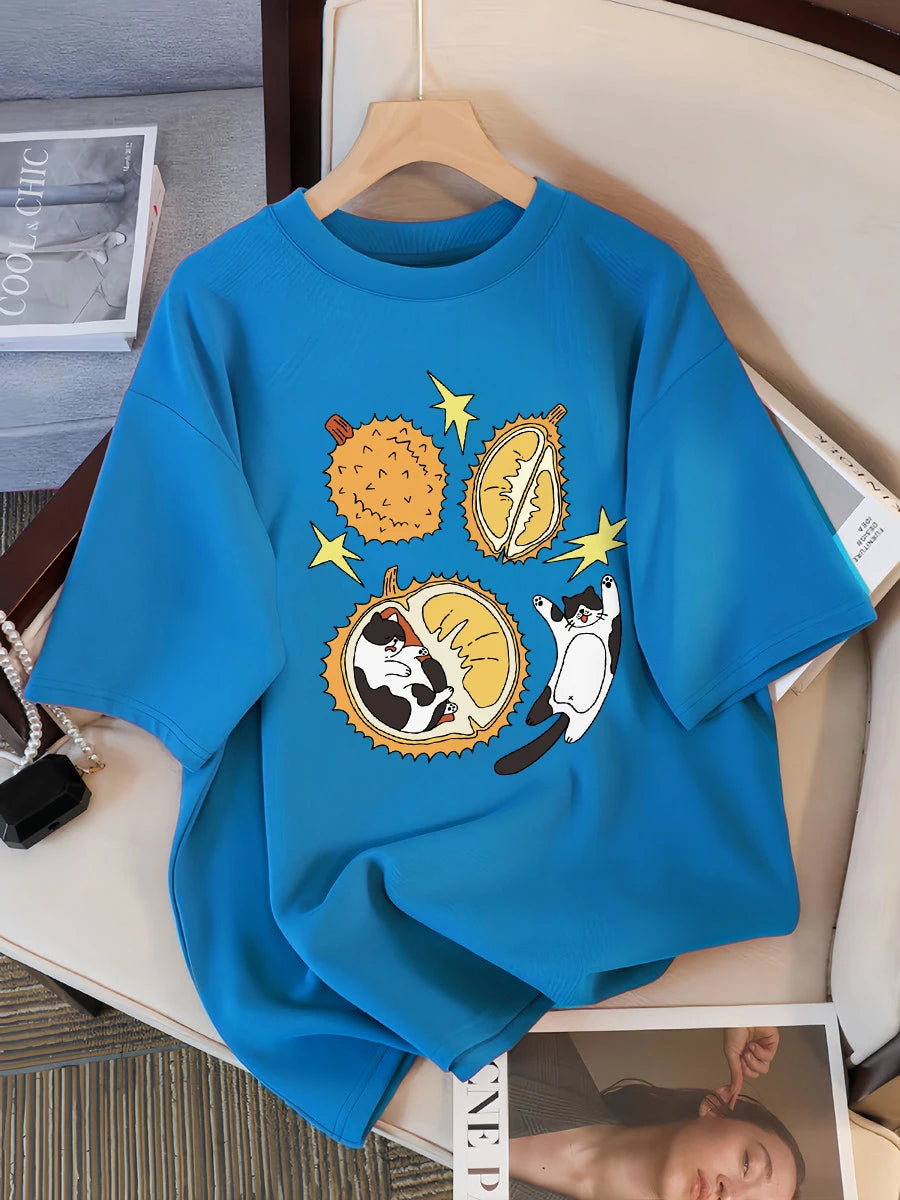 Real Fresh Cherry Fruit Cup Design Tee Shirts Female Comfortable Cotton T Shirt Fashion Casual Clothes Soft Street Short Sleeve