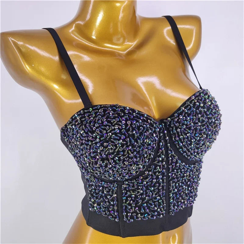 Bling Rhinestone Corset, Luxury Woman Clothes