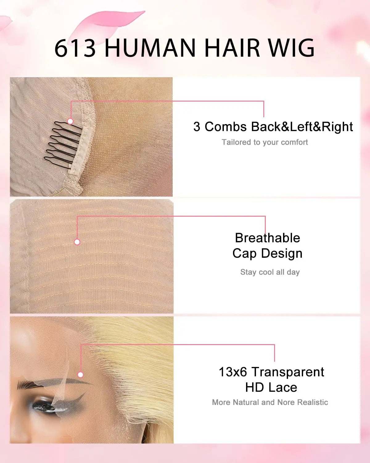 30Inch 13x6 Lace Front Human Hair 200 Density  613 Blonde Straight Lace Front Wig Human Hair Pre Plucked Blonde Wigs For Women