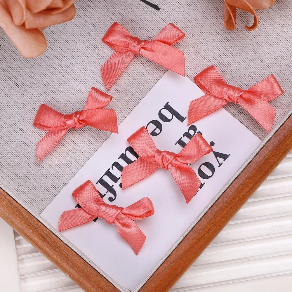5-24Pcs Y2k Girls Bows Mini Hair Clips Metal Hairpin Headwear Barrette Handmade Ribbon Bow Bangs Clip Fashion Hair Accessories