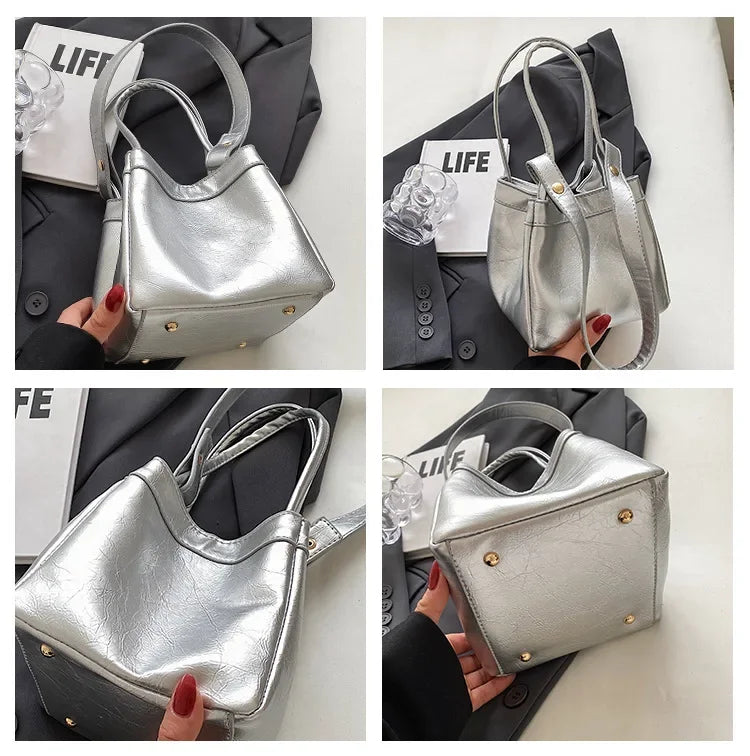 Design Sense Red Women New 2024 Fashion Texture Shoulder Bag Popular Popular Hand Tote Bags for Women Handbags Red Purse Bolsa