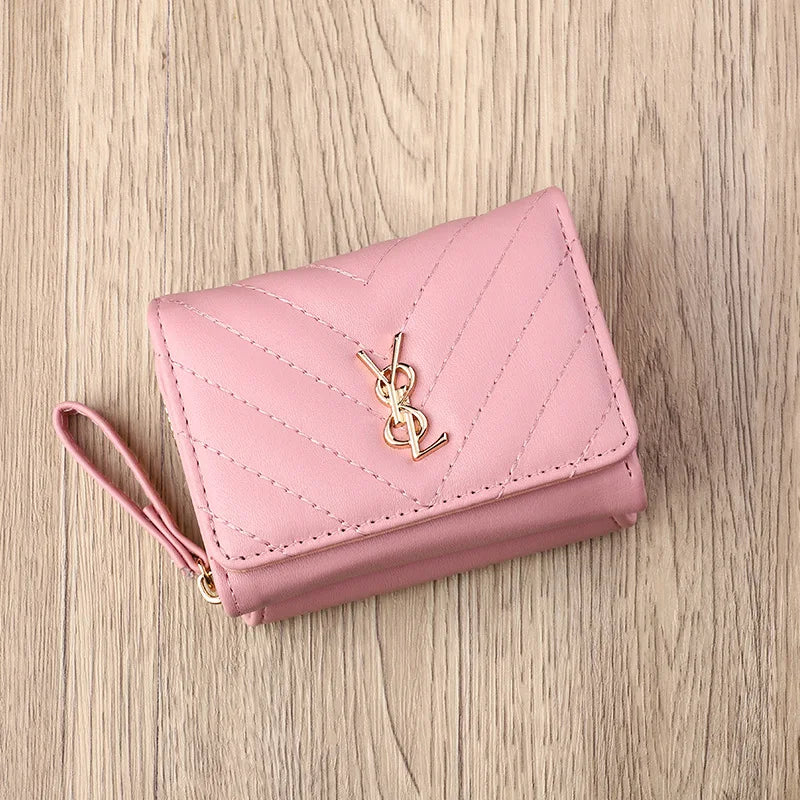 2025 new women's wallet short, fashionable and simple PU change bag card bag multi slot small wallet wallet wallet