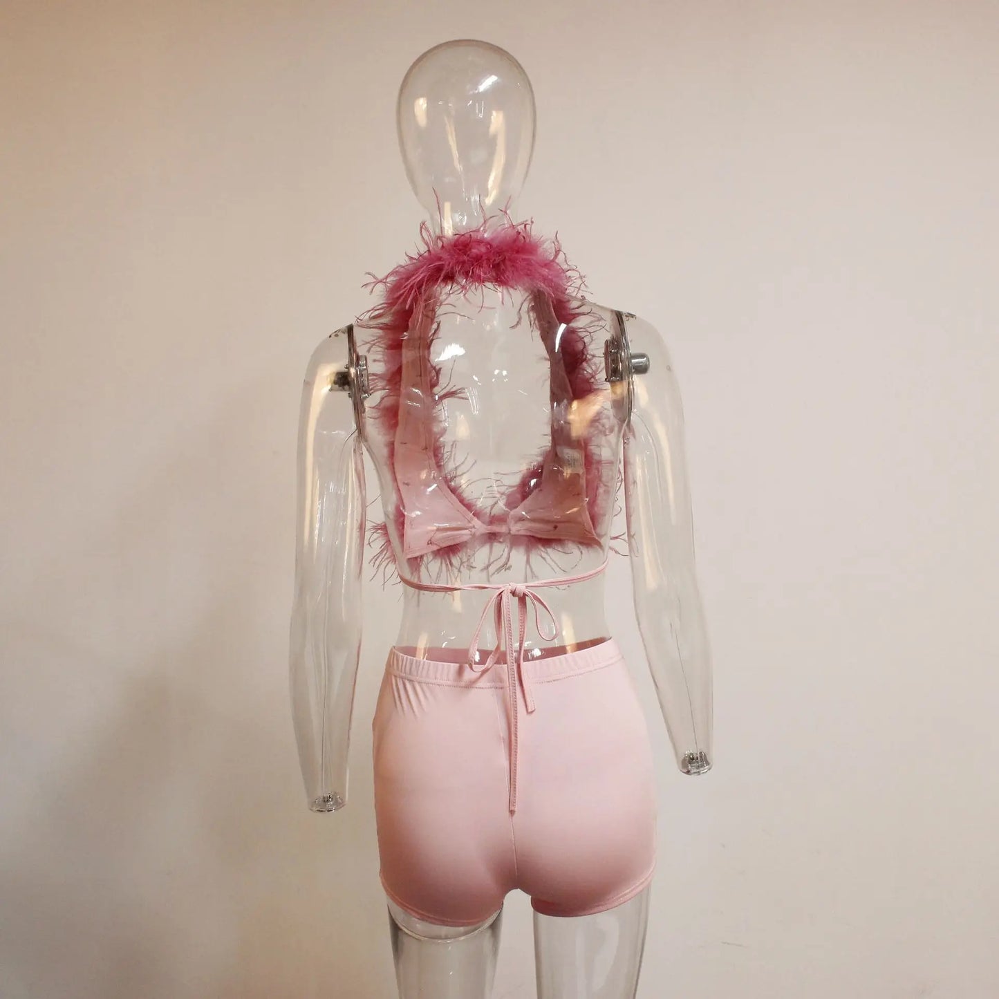 Weird Puss Sexy Hipster 2 Piece Set Women Y2K Summer Luxury Furs Tank Tops+Tight Stretch Shorts Midnight Clubwear Party Suits