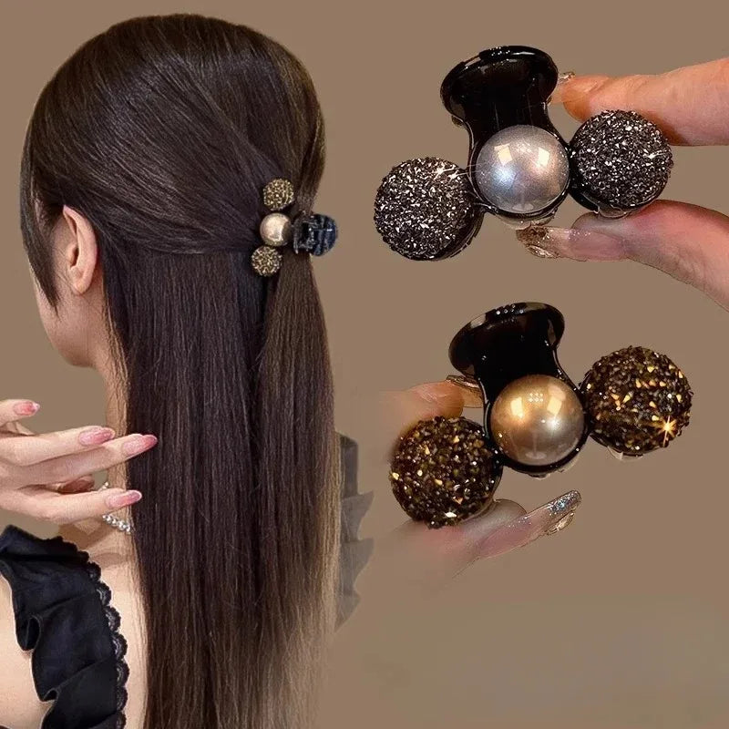 Korean 1/2pcs Sweet Black Red Bow Small Hair Claw Clip Princess Velvet Bow Hair Clip Claw Clamp Headwear Girls Women