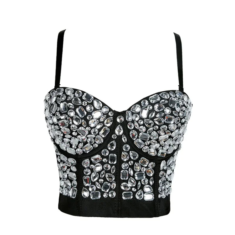 Bling Rhinestone Corset, Luxury Woman Clothes