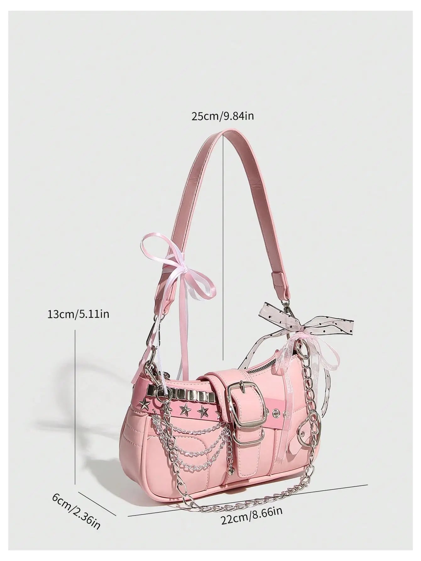Lightweight PU Leather Shoulder Bag with Chain Strap Women's Casual Underarm Purse For Commuting And Social Gatherings