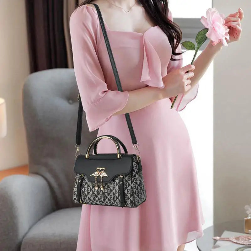High Quality Bags Fashion Print Leather Shoulder Bag Luxury Design Shoulder Bag Elegant Small Square Bag