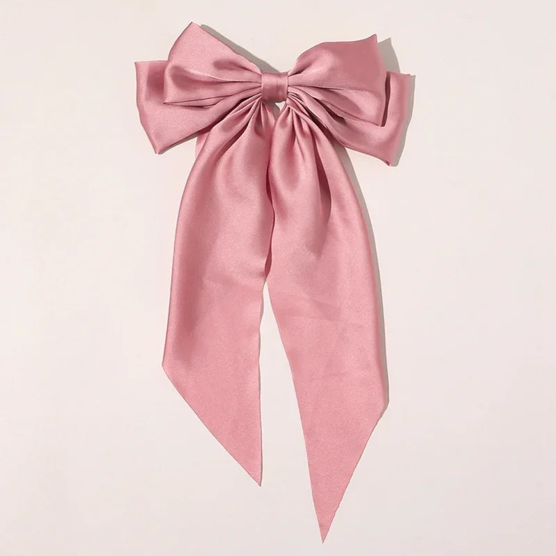 Women Girl Large Bow Hairpin Korean Headbands for Women Big Bowknot Barrettes Wedding Solid Color Ponytail Clip Hair Accessories