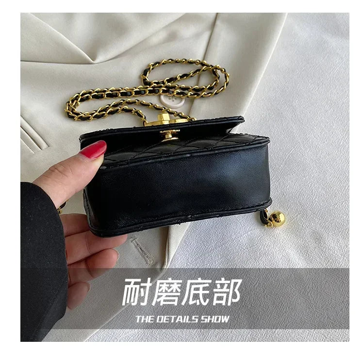 2025 New Arrival! Women's High-Quality Textured Small Square Bag - Trendy Chain Shoulder Design, Versatile for All Occasions
