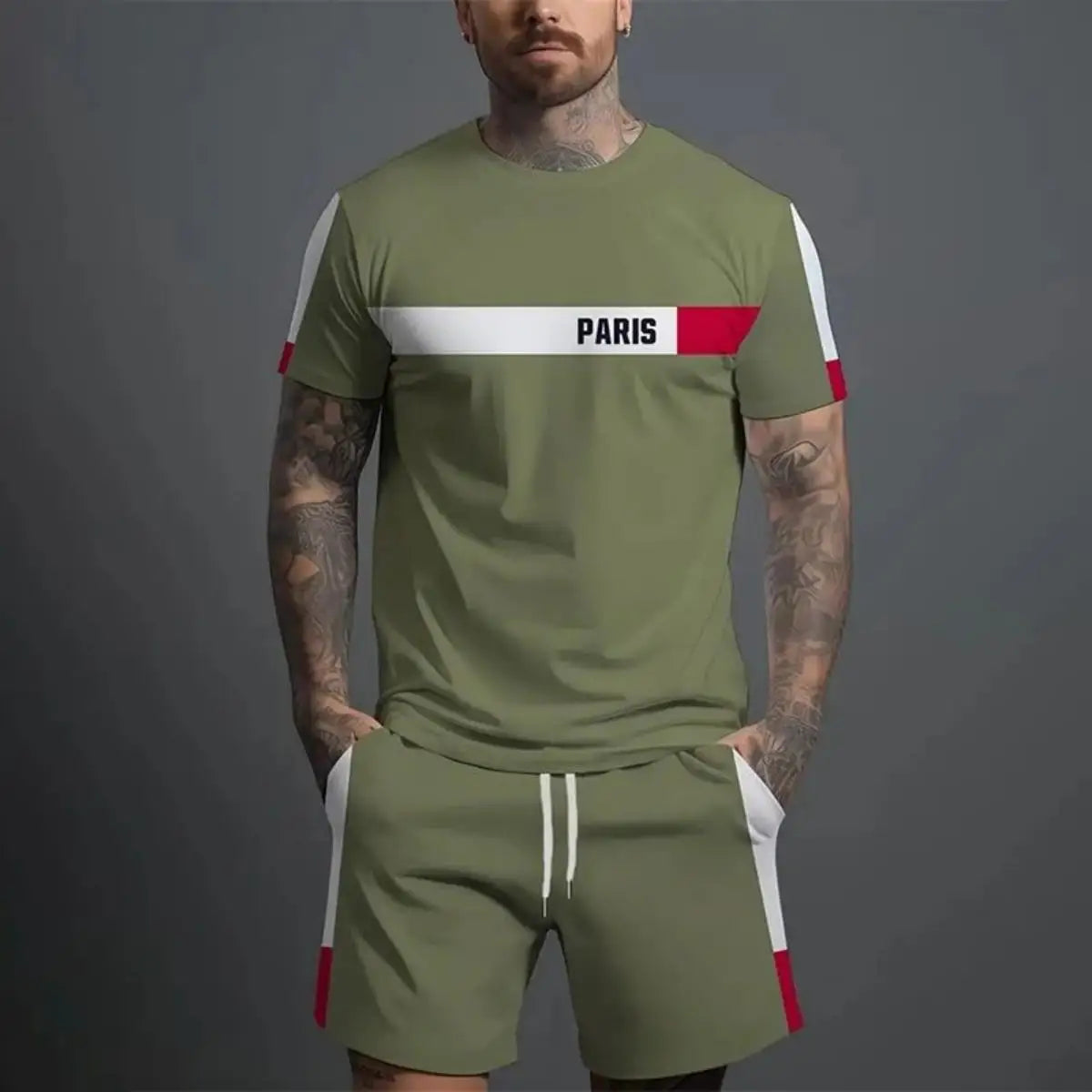 2025 New Fashionable Letter Printed Men's Short Sleeve Summer Fresh Men's Sports Fitness T-shirt Loose Round Neck Top