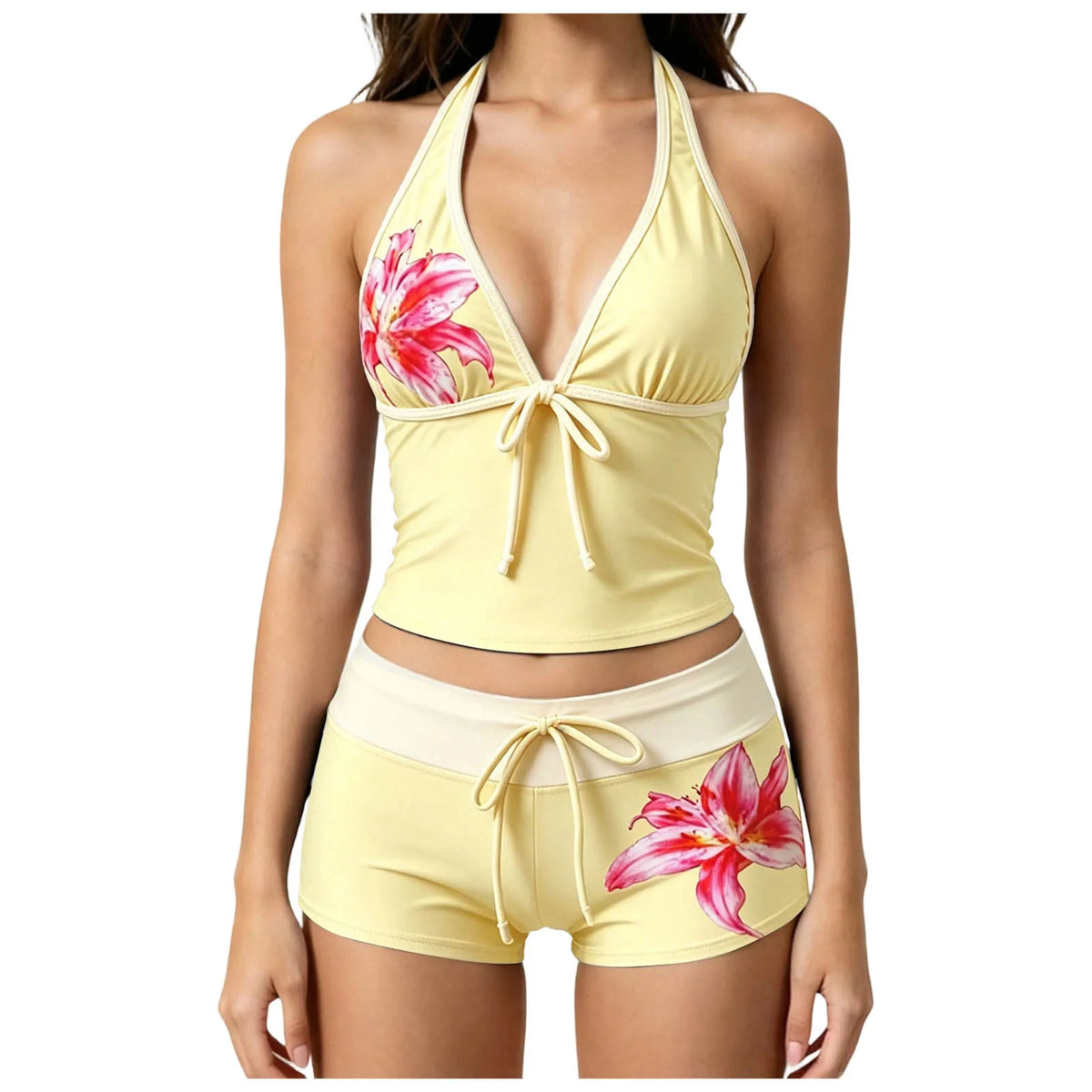 Tankini For Women 2 Pieces Bikini Sets Tankini Top With Shorts Cute Polka Dot Swimsuit Bathing Strapless Bikini Sets for Women