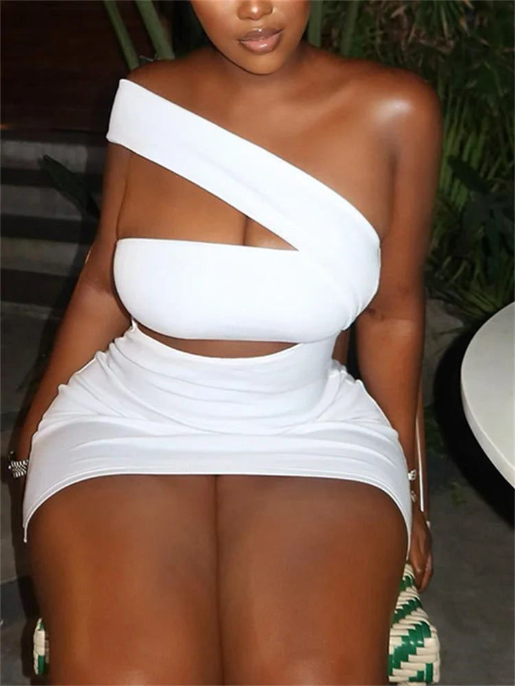 Women's Ruched Cutout Mini Dress