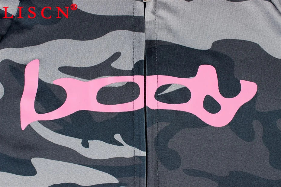 10 Wholesale Fall Tracksuits Camouflage Printing Two Piece Set Womens Outfits Slim Long Sleeve Hooded Jackets + Pants K15697_2