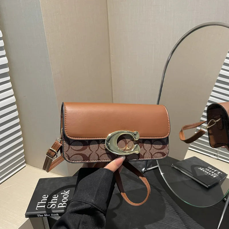 2026 new fashionable vintage floral bag clamshell messenger bag crossbody bag versatile handbag