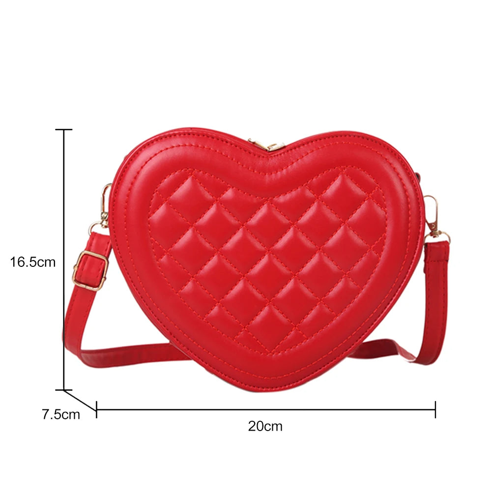 Fashion Love Heart Shape Shoulder Bag Handbags Designer Crossbody Bags PU Leather Zipper Women Casual Phone Bag Shoulder Bag