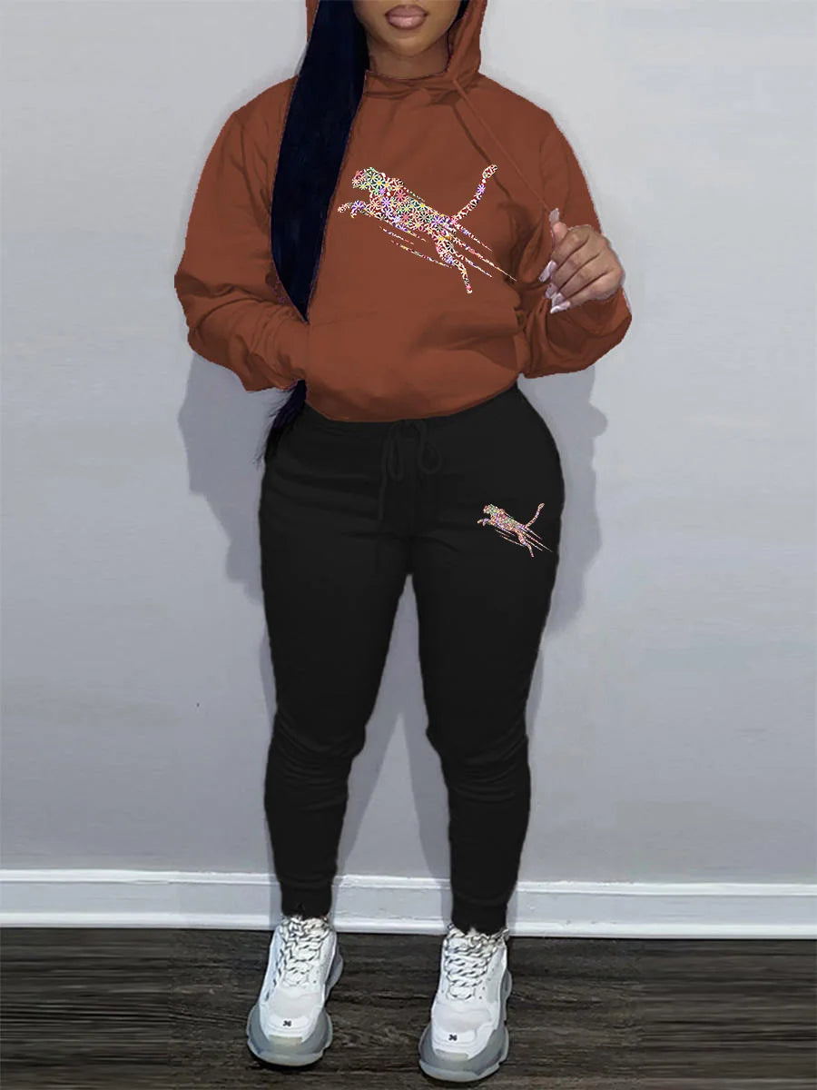 2025 New Ladies hoodies Track Suit Sportswear Sweatsuit Print Designer Sweatshirts sweatpants Hoodies Outfit Women pant Sets