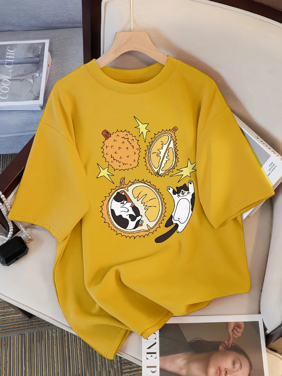 Real Fresh Cherry Fruit Cup Design Tee Shirts Female Comfortable Cotton T Shirt Fashion Casual Clothes Soft Street Short Sleeve