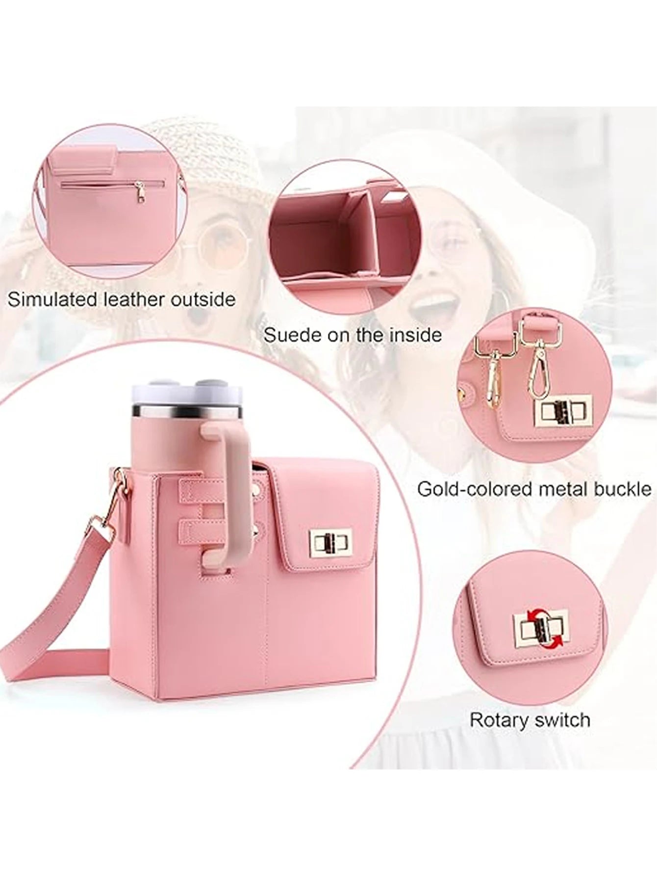 Outdoor portable crossbody water cup protection multifunctional universal water bottle storage bag single shoulder solid color