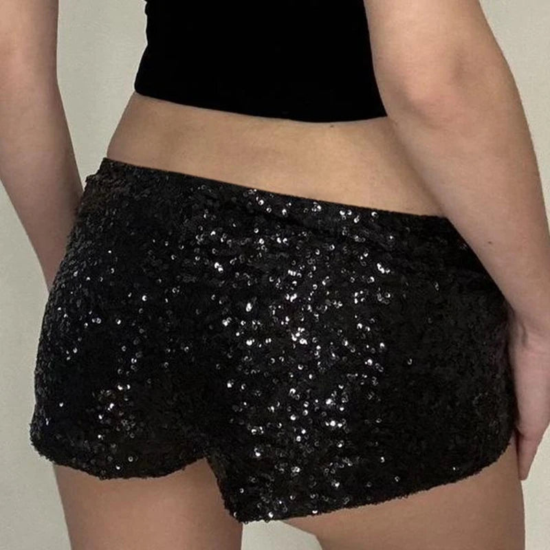 STYLISH LADY Shiny Sequined Pink Leopard Printed Shorts 2025 Summer Women High Waist Luxury Spicy Girl Sexy Clubwear Short Pants