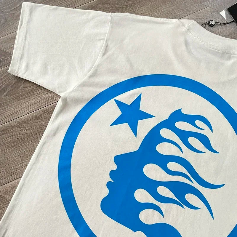 HS Gel Sport Logo Cotton wash short sleeve T-shirt European and American fashion