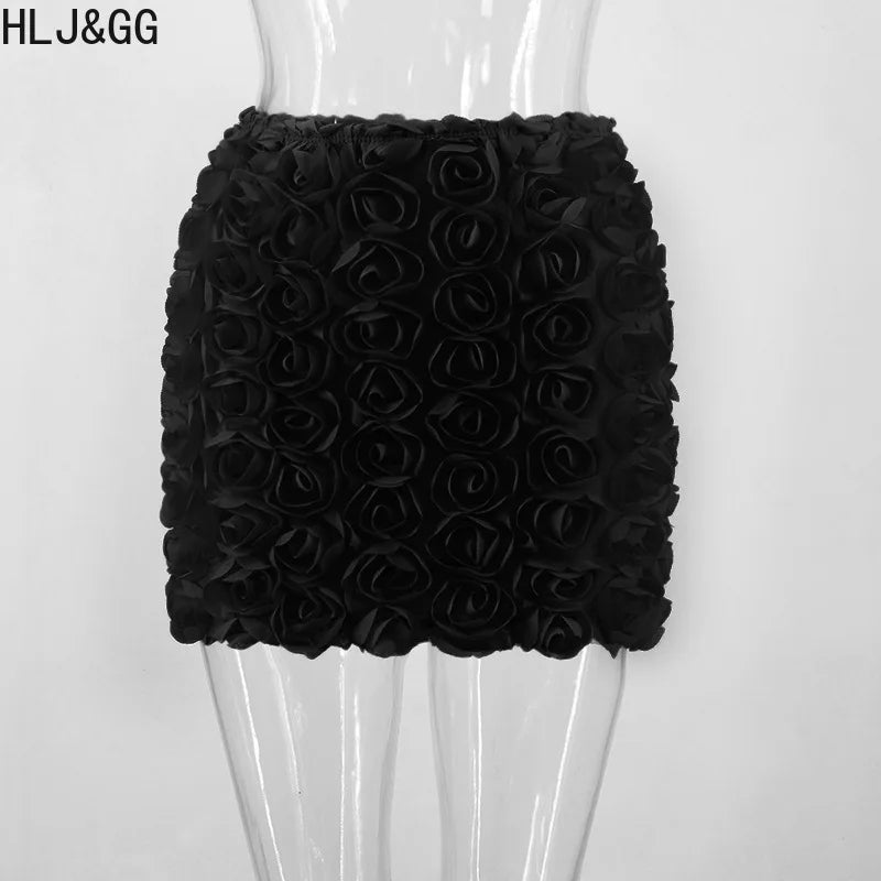 HLJ&GG Fashion Pattern Print Loose Tshirts Two Piece Sets Women O Neck Short Sleeve Top + Fur Mini Skirts Outfits Y2K Streetwear