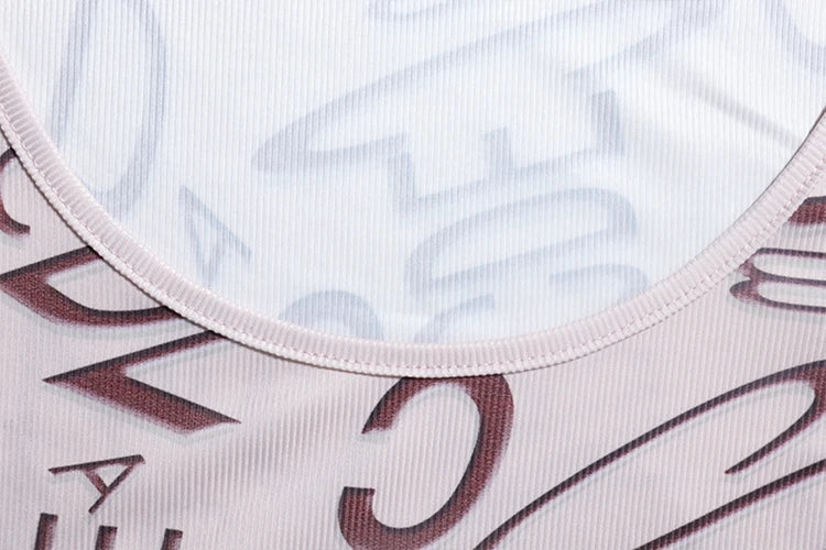 STYLISH LADY Letter Printed Sporty 2 Piece Set Women Long Sleeve Crop Top and Skinny Pant Suits 2025 Summer Sexy Street Outfits