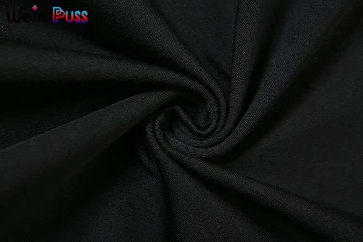 Weird Puss 2022 Mesh Patchwork Sexy Dress Women Sleeveless One Shoulder Skinny Summer Vacation Birthday Party Clubwear Bodycon