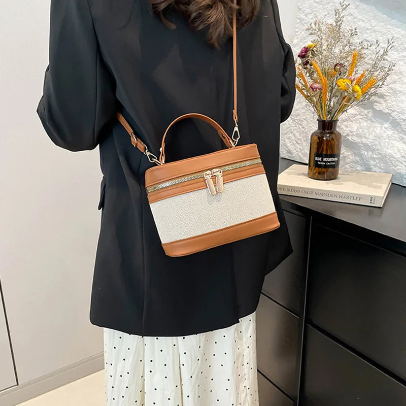 Fashion Round Bucket Bags For Women's Daily Used, Leopard Pattern Crossbody Shoulder Bag For Commuting, Casual Ladies Handbags