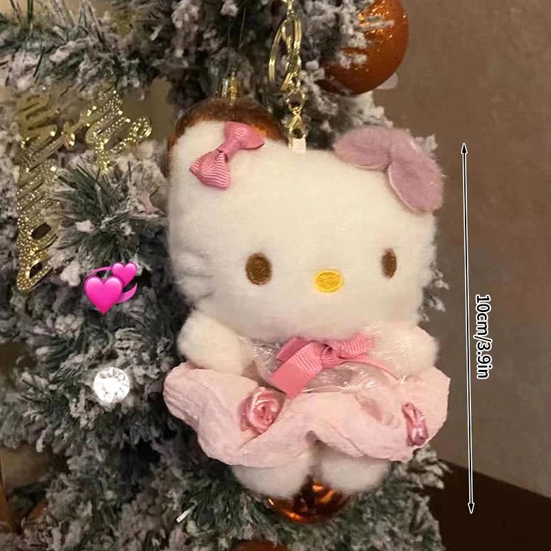 # Sanrio Hello Kitty Peripheral Doll Keychain Cute Fashion Sunglasses Kt Cat Keyring Backpack Plush Toy key chain Birthday Gifts