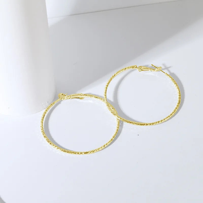 Geometric Large Circle Hoop Earrings For Women Statement Gold Color Ear Ring Fashion Jewelry Accessories Nightclub DJ Boho