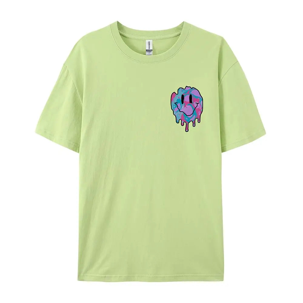 Funny Smile Face Print Female Tshirt Street Casual All Match T-Shirt Fashion Soft Clothes Hip Hop Breathable Tee Shirts Women