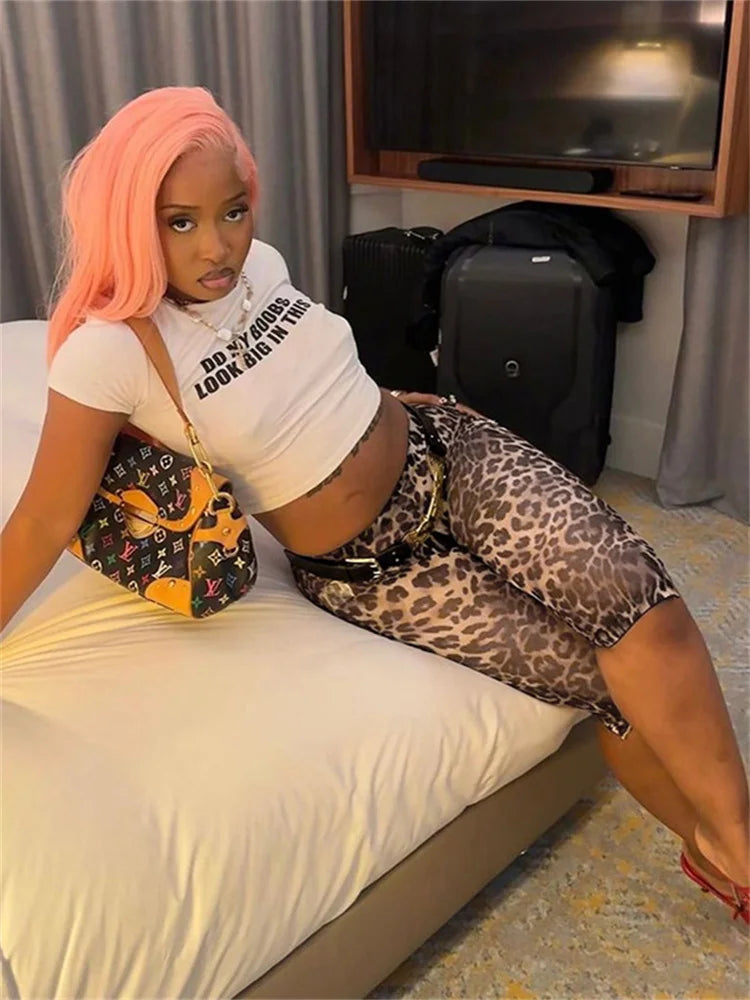 Weird Puss Leopard Print Cropped Pants Women 2025 Spring Summer Trend Wild Elastic Waist Buttoms Classic Skinny Basic Streetwear