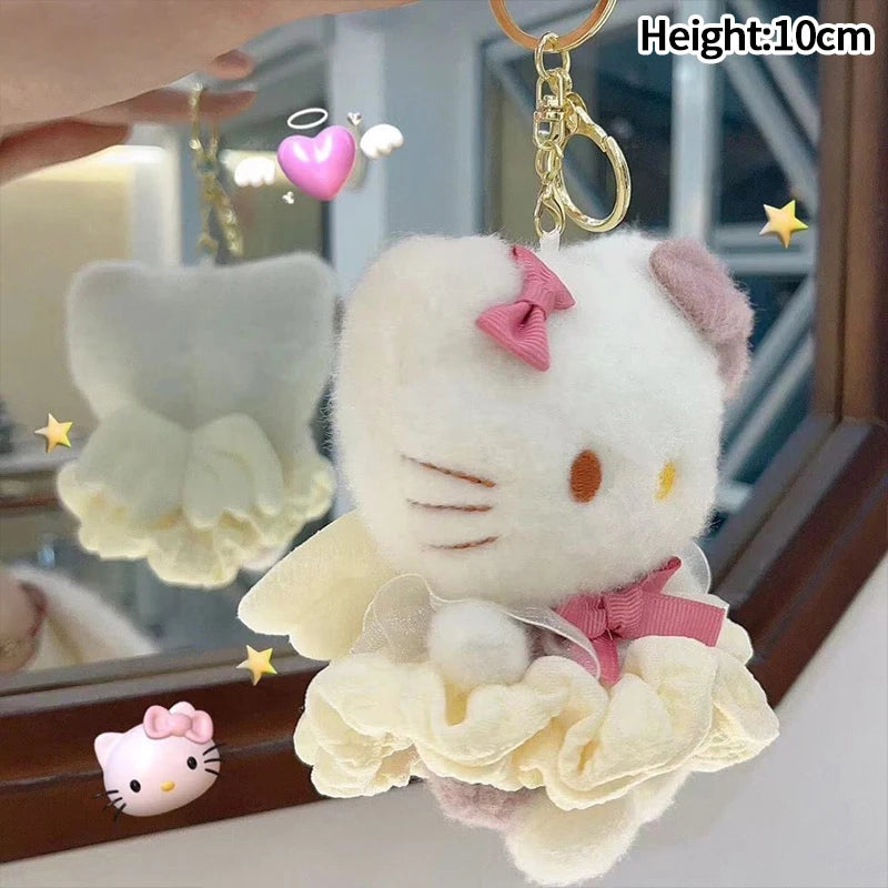 # Sanrio Hello Kitty Peripheral Doll Keychain Cute Fashion Sunglasses Kt Cat Keyring Backpack Plush Toy key chain Birthday Gifts