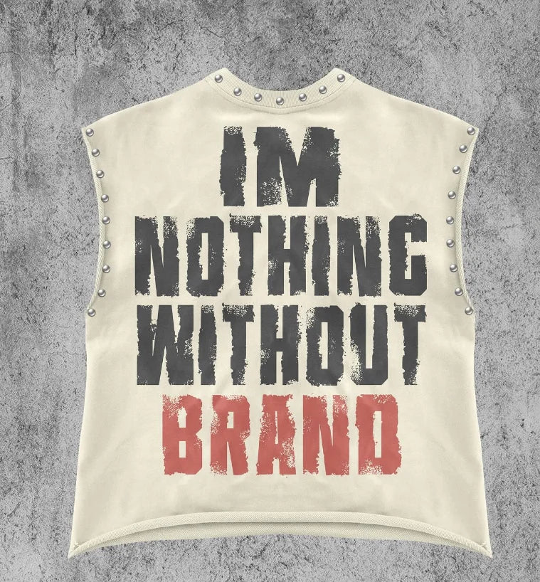 Ladies Y2k personality trend garbage pure cotton sleeveless vest summer street punk beach style casual daily basic top
