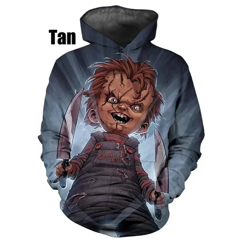 Chucky Doll Horror Child's Play Hoodie Men Clothing 3D Printed New in Hoodies Women Harajuku Fashion y2k Pullovers Hooded Hoody