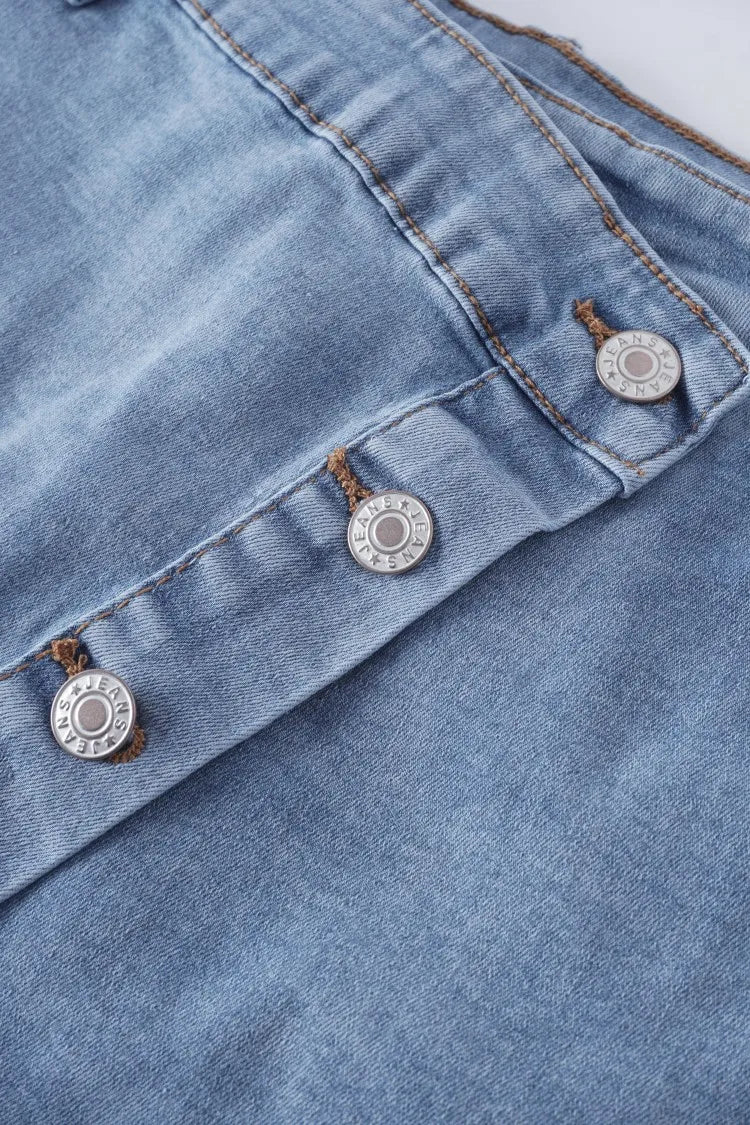 Women's jeans Shorts High Waisted Asymmetric Button Detailing Ideal for Trendy Summer Outfits Casual Occasions